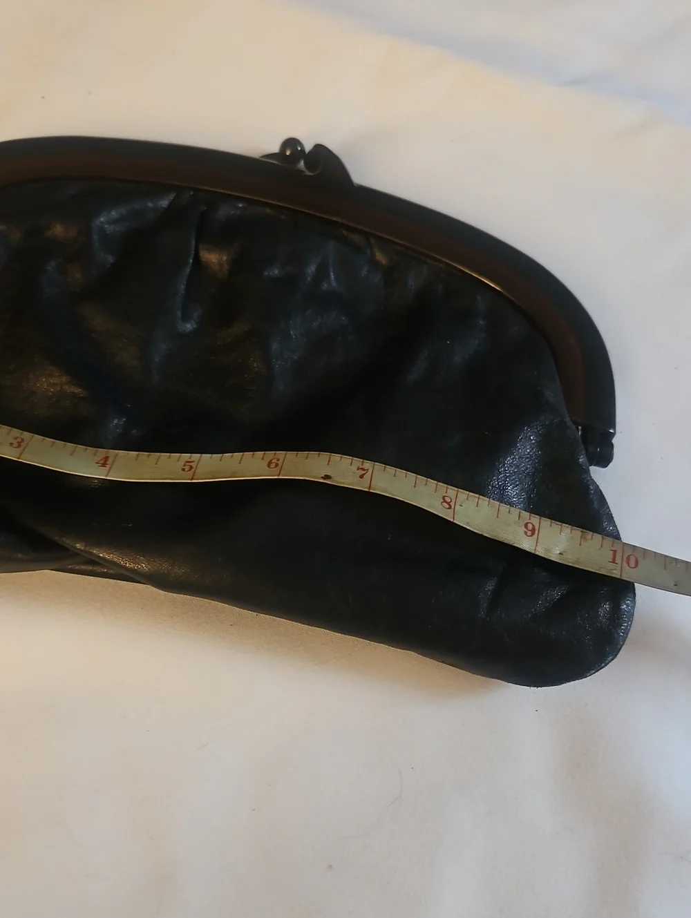 Itatian Made Black Vintage Kiss-Lock Clutch Bag